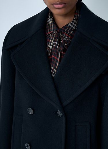 Saint Laurent Tailored Wool Coat Black sla0261036