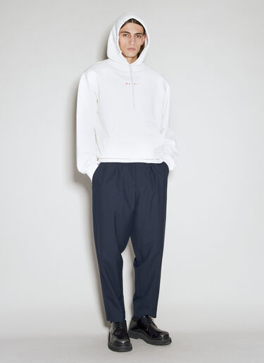 Marni 로고 프린트 후드티셔츠 화이트 mni0155005