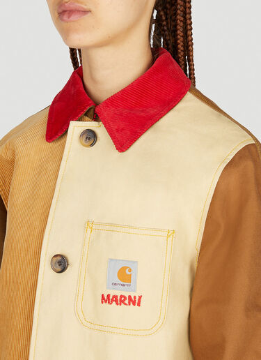 Marni x Carhartt 컬러 블록 코트 브라운 mca0250006