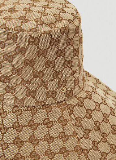 Gucci Oversized GG Logo Bucket Hat Beige guc0241055