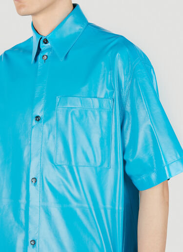 Bottega Veneta Leather Short Sleeve Shirt Light Blue bov0151034