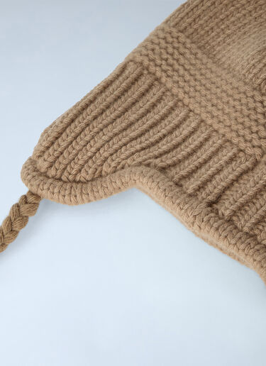 LN-CC® - Miu Miu: Cashmere Blend Beanie Hat - Camel Miu Miu Cashmere Blend Beanie Hat Camel miu0366002