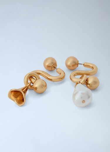 LN-CC® - Sportmax: Sculptural Drop Earrings - Gold Sportmax Sculptural Drop Earrings Gold spx0266008