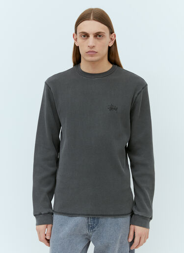 Stüssy 로고 프린트 맨투맨  블랙 sts0153008