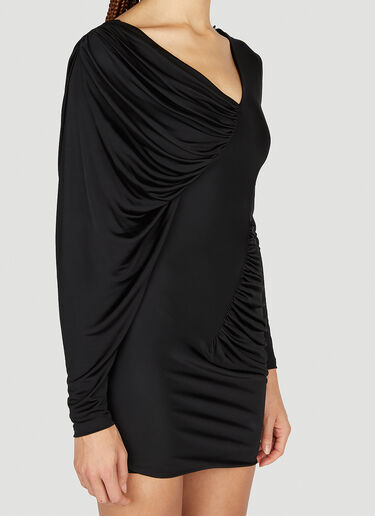 Saint Laurent Draped Mini Dress Black sla0251026