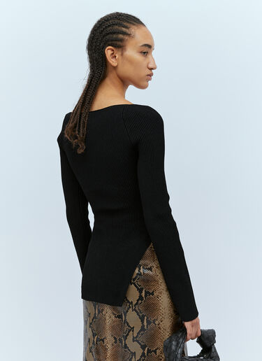 KHAITE Maddy Long Bustier Knit Top Black kha0253002