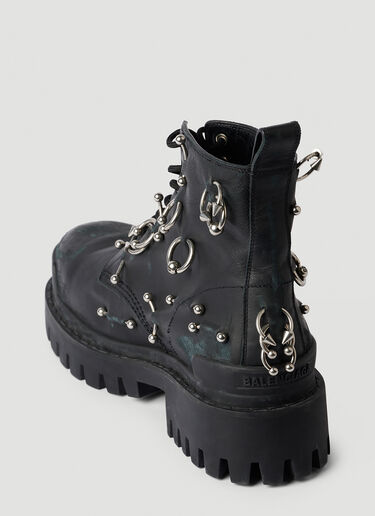 Balenciaga Strike 20mm Pierced Boots Black bal0154033