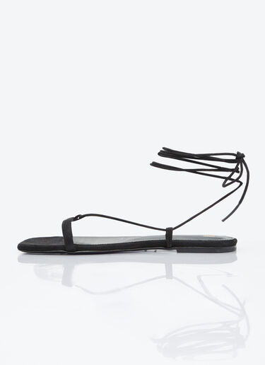 TOTEME The Suede Tie Sandals Black tot0256028