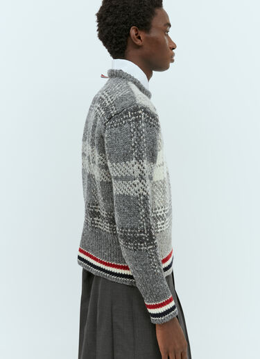 タータンジャカードセーター Thom Browne タータンジャカードセーター グレー thb0154004