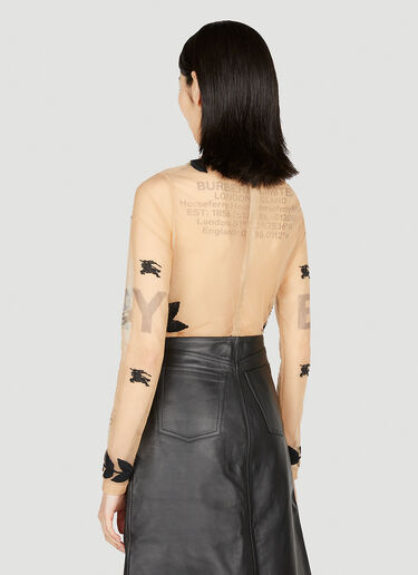 Burberry Equestrian Knight Embroidered Bodysuit Beige bur0251023