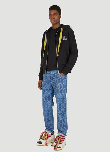 Lanvin 컬럼 패치 후드 스웨트셔츠 블랙 lnv0147034