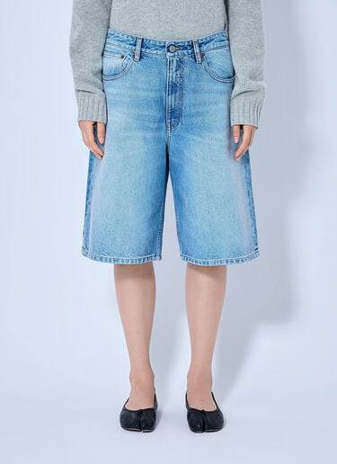 LN-CC® - MM6 Maison Margiela: Denim Bermuda Shorts - Blue MM6 Maison Margiela Denim Bermuda Shorts Blue mmm0265012