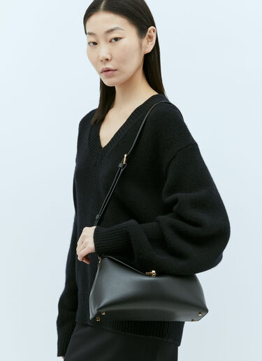 T-Lock Leather Clutch TOTEME T-Lock Leather Clutch Black tot0256037