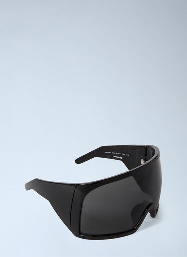 LN-CC® - Rick Owens: Kriester Mask Sunglasses - Black Rick Owens Kriester Mask Sunglasses Black ris0354003