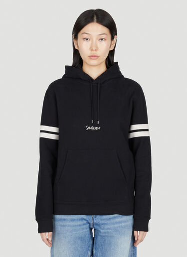 Saint Laurent ロゴ刺繡 フード付きスウェットシャツ ブラック sla0253032