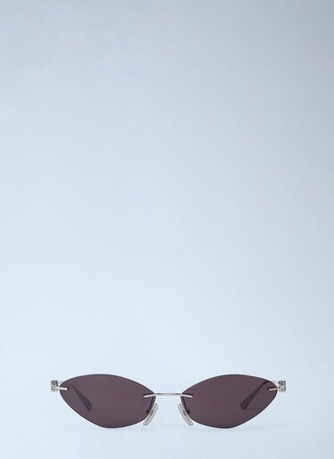 LN-CC® - Balenciaga: Nano Cat-Eye Sunglasses - Silver Balenciaga Nano Cat-Eye Sunglasses Silver bal0265050