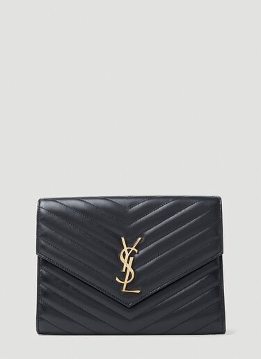 Saint Laurent Envelope Logo Clutch Black sla0253083