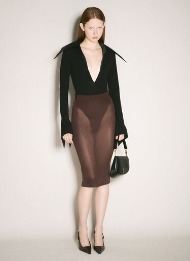 Spiky Satin Collar Bodysuit Mugler Spiky Satin Collar Bodysuit Black mug0258006