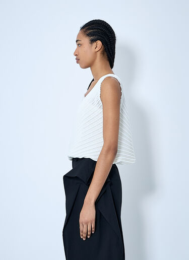 Issey Miyake ストリームニットトップ  ホワイト ism0260003