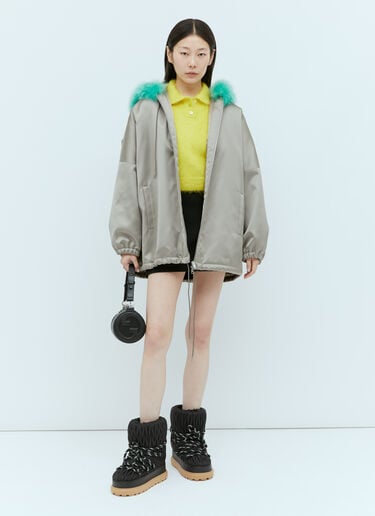 Gucci Satin Bomber Jacket Grey guc0254012