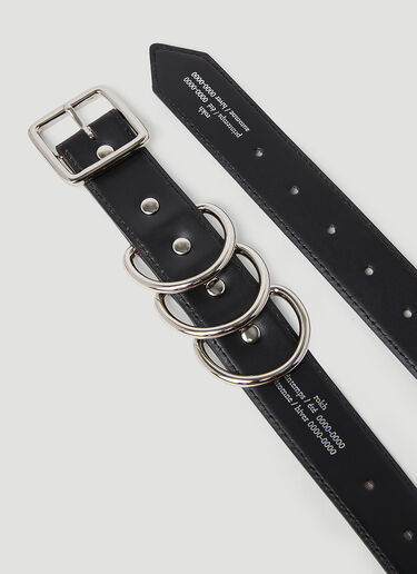 Rokh Triple Metal Loops Leather Belt Black rok0254010