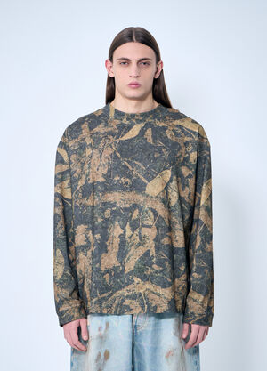 Acne Studios Printed Crewneck T-Shirt Brown acn0160005