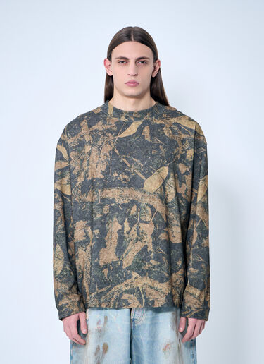 Acne Studios Printed Crewneck T-Shirt Brown acn0159006