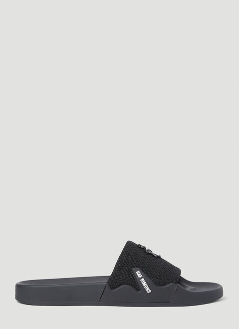 Versace Astra Open Toe Slides Black ver0153026