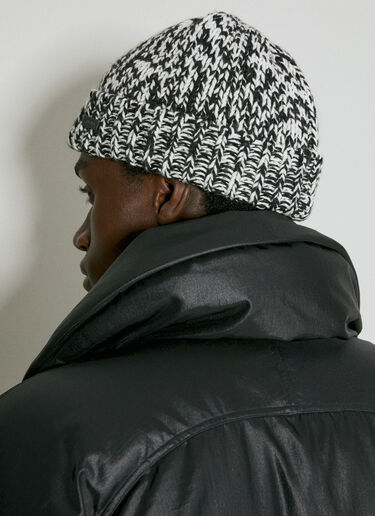 Saint Laurent Cuffed Wool Beanie Hat Black sla0154067