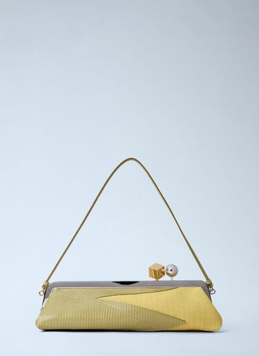 Jacquemus The Salon Maïs Leather Clutch Bag Yellow jac0264049