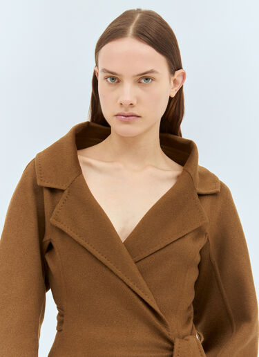 Max Mara 카멜 울 랩오버 재킷 브라운 max0258044