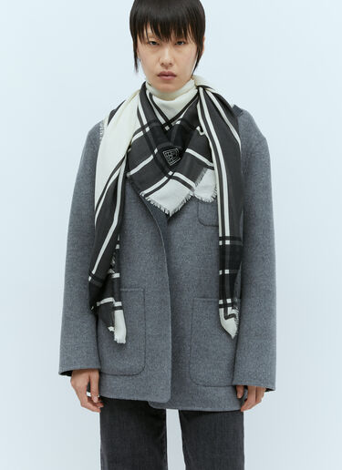 Wool And Silk Check Scarf TOTEME Wool And Silk Check Scarf Black tot0256023