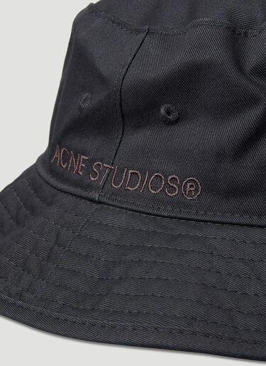 Acne Studios Logo Embroidery Bucket Hat Black acn0148052