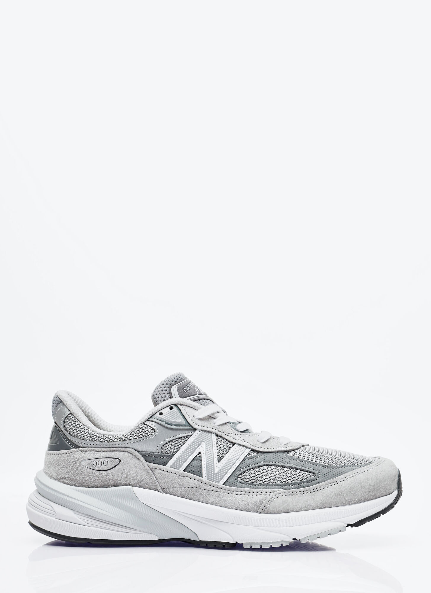 New Balance Grey Low Top Sneakers With Logo Detail In Suede And Tech Fabric Man In Grey