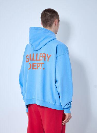 Gallery Dept. 90s Logo Print Hooded Sweatshirt Light Blue gdp0160004