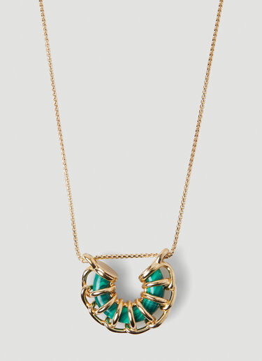 Bottega Veneta Weave Pendant Necklace Gold bov0247105