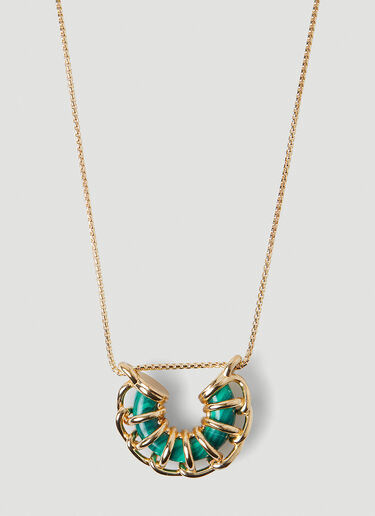 Weave Pendant Necklace Bottega Veneta Weave Pendant Necklace Gold bov0247105