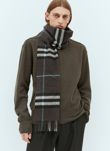 Burberry チェックカシミアマフラー ダークブラウン bur0154026