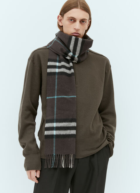 Moncler + Rick Owens チェックカシミアマフラー ブラック mcs0355016