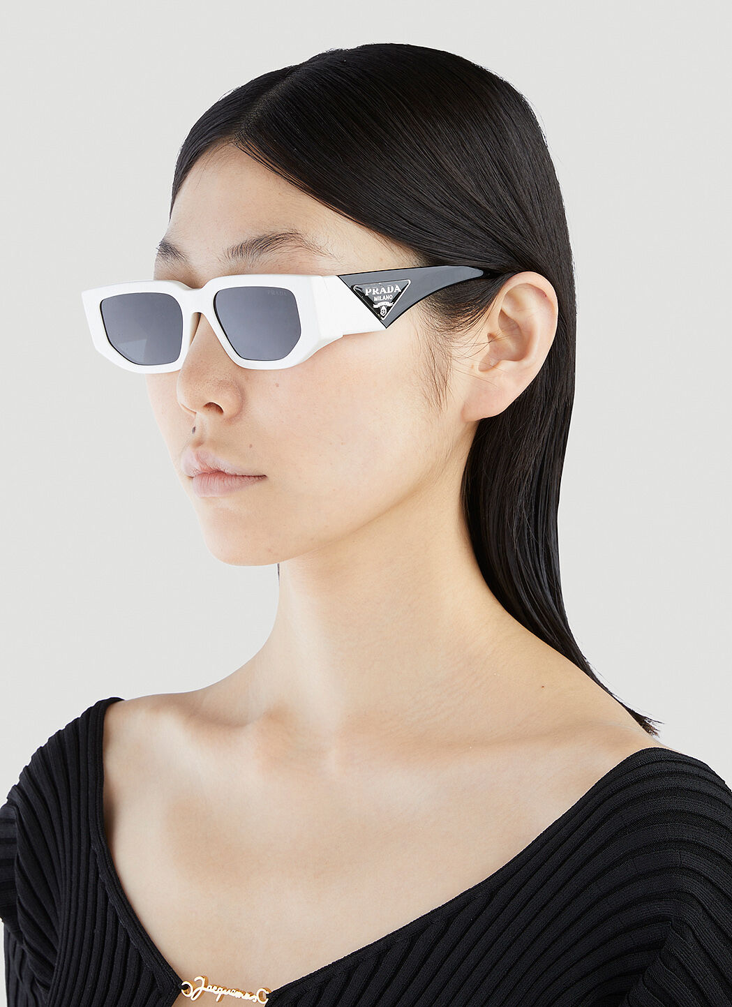 Prada D Frame Sunglasses in White LN CC