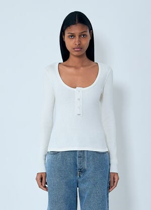 Chloé Henley T-Shirt White chl0263039