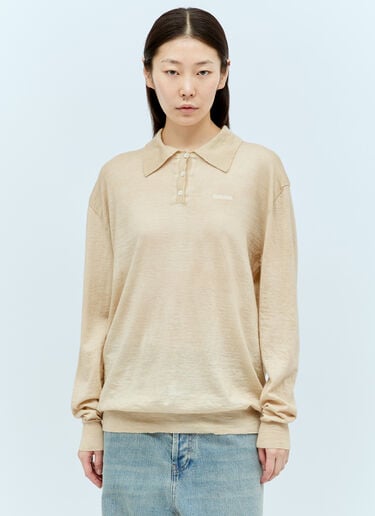 Miu Miu Cashmere Polo Sweater Beige miu0256038