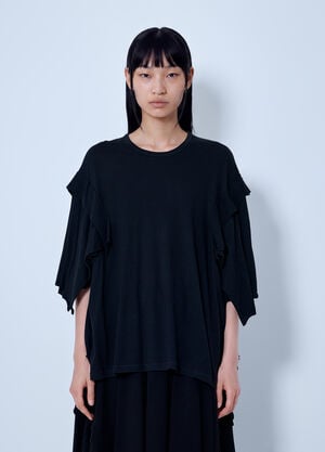 Yohji Yamamoto Draped Long Sleeve T-Shirt Black yoy0263021