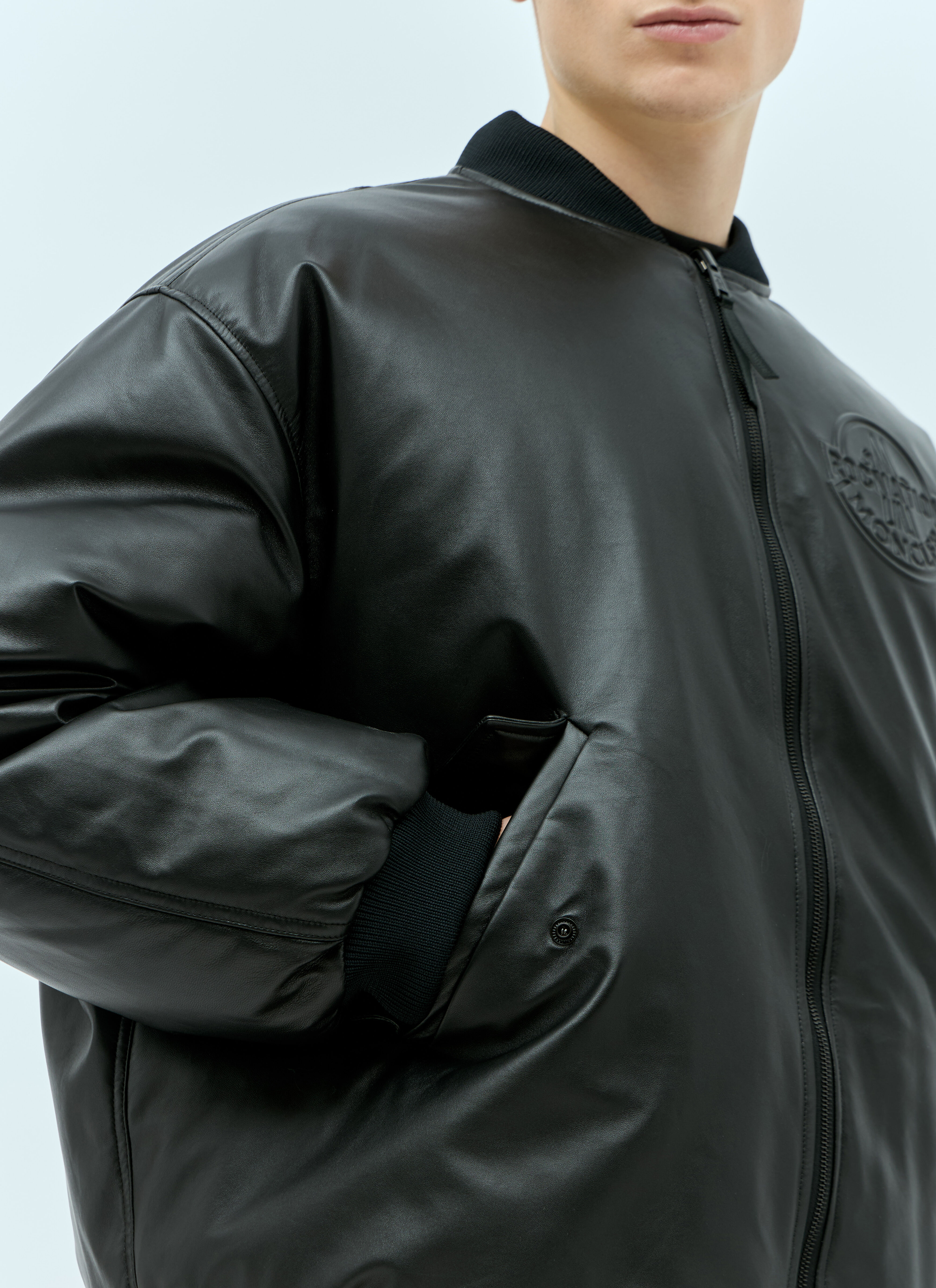 rosymonster popcorn blouson ブラック新品 セール】オーバーサイズPUレザー A-2型中綿フライトブルゾン