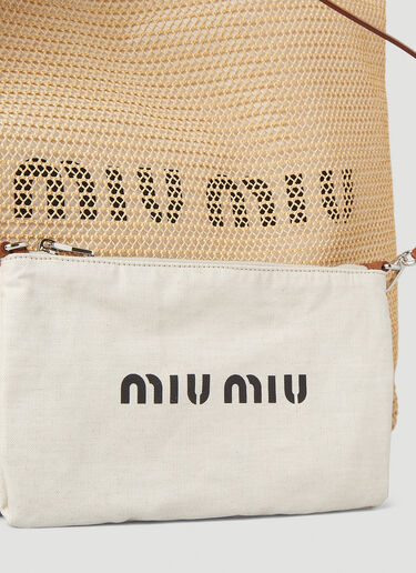 Miu Miu Logo Tote Bag Beige miu0246028