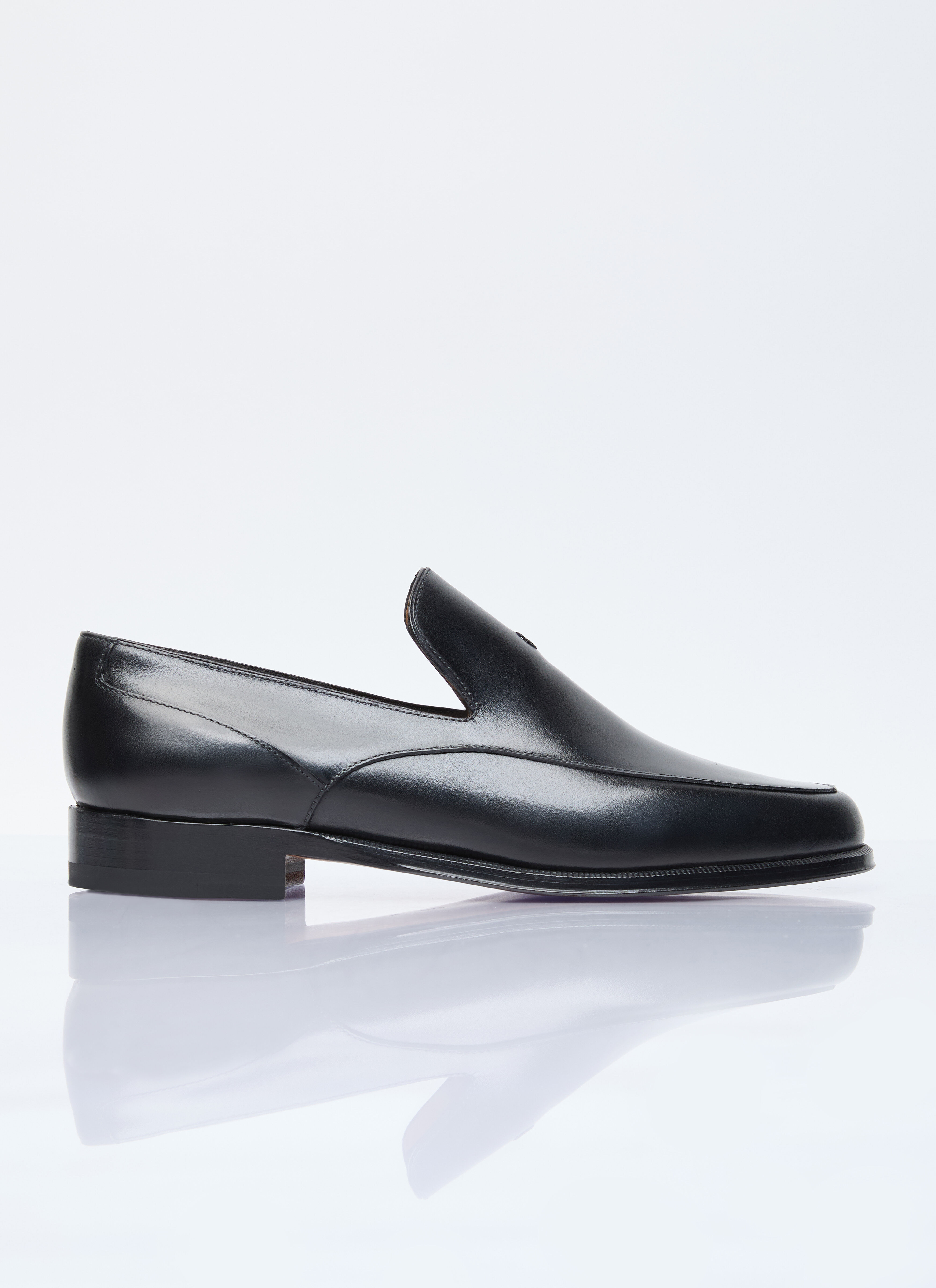 The Row Enzo Leather Loafers Black row0253030