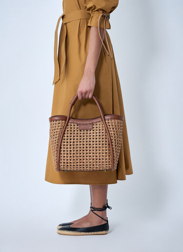Max Mara 가죽 위빙 토트백 베이지 max0264044