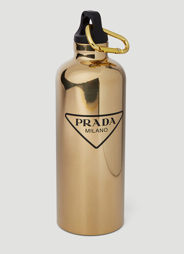 Prada Logo Print Insulated Water Bottle Gold pra0351028