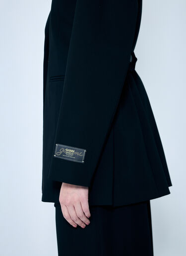 GANNI Solid Twill Suiting Blazer Black gan0259020
