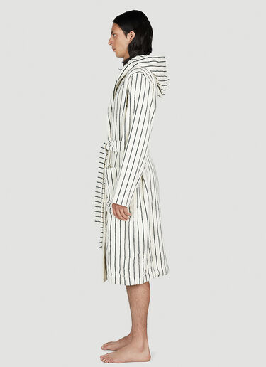 Tekla Striped Hooded Bath Robe White tek0353009